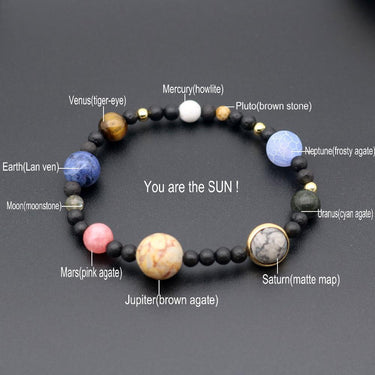 You are the Sun in our Special Solar System Natural Stone Bracelet!